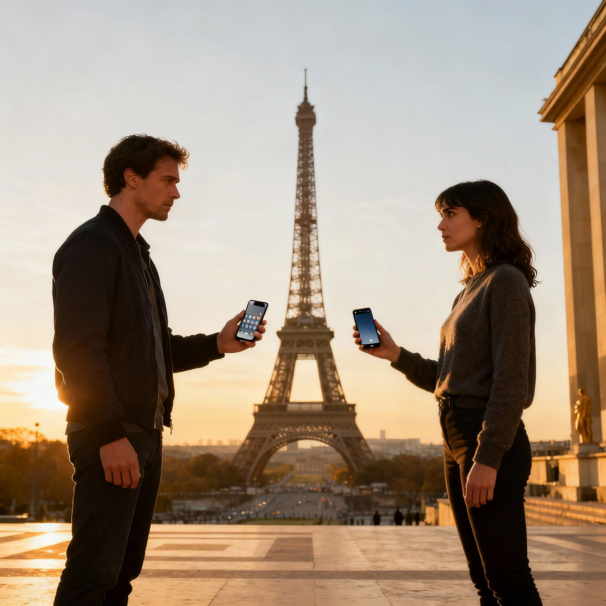 A couple who cannot share a photo (AI generated)